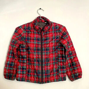 Kids Uniqlo Rare Plaid light puffer down Jacket size 7-8 kids.